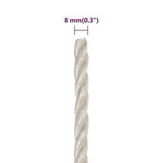 Werktouw 8 mm 100 m polypropeen wit 6