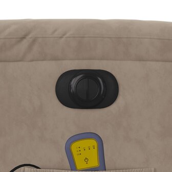 Sta-op-massagestoel elektrisch verstelbaar microvezelstof taupe 12
