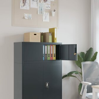 Archiefkast 90x40x40 cm staal antracietkleurig 1