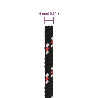 Boot touw 4 mm 100 m polypropyleen zwart 6