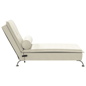 Massage chaise longue met bolster fluweel roze 5