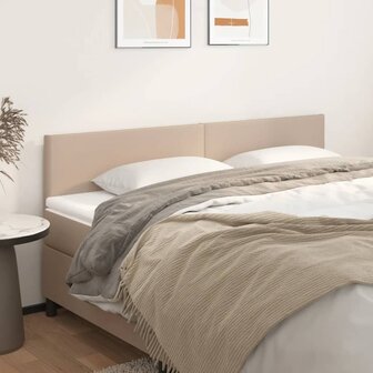 Hoofdborden 2 st 90x5x78/88 cm kunstleer cappuccinokleurig 1