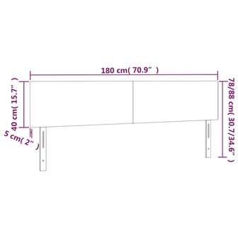 Hoofdborden 2 st 90x5x78/88 cm kunstleer cappuccinokleurig 8