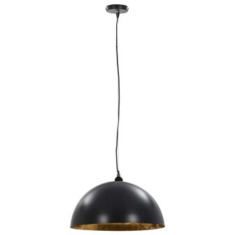 Plafondlampen 2 st halfrond E27 50 cm zwart en goudkleurig 3