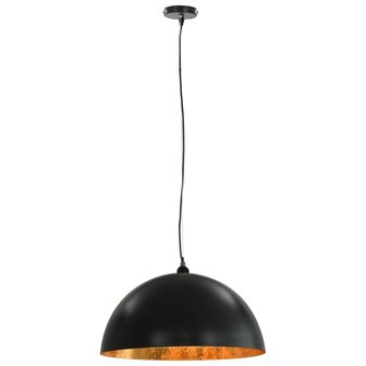Plafondlampen 2 st halfrond E27 50 cm zwart en goudkleurig 4