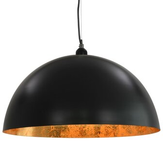 Plafondlampen 2 st halfrond E27 50 cm zwart en goudkleurig 6