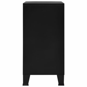 Opbergkast industrieel 75x40x80 cm staal zwart 5