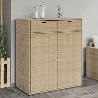 Tuinkast 105x55x113 cm poly rattan beige 1