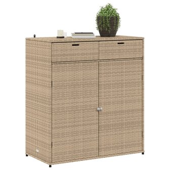 Tuinkast 105x55x113 cm poly rattan beige 4