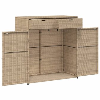Tuinkast 105x55x113 cm poly rattan beige 6