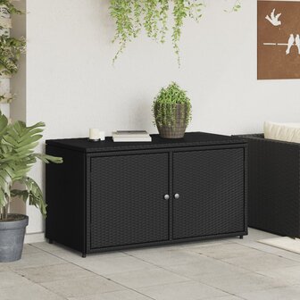 Tuinkast 110x55x60,5 cm poly rattan zwart 3