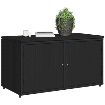Tuinkast 110x55x60,5 cm poly rattan zwart 4