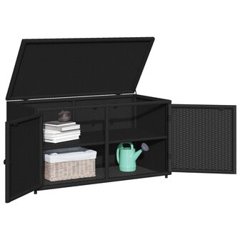 Tuinkast 110x55x60,5 cm poly rattan zwart 5