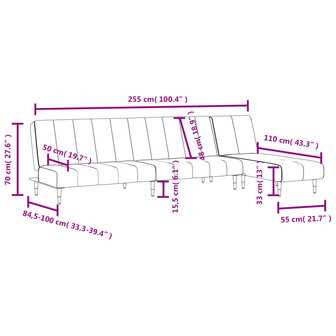 2-delige Loungeset fluweel donkergrijs 11