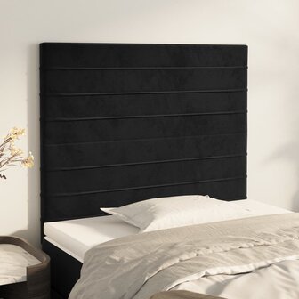 Hoofdborden 2 st 80x5x78/88 cm fluweel zwart 1