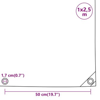Dekzeil 650 g/m&sup2; 1x2,5 m blauw 9