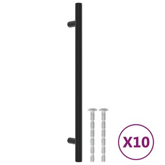 Handvatten 10 st 192 mm roestvrij staal zwart 2