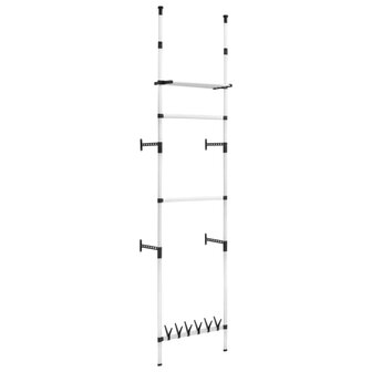 Kledingkastsysteem met stangen en schap telescopisch aluminium 2