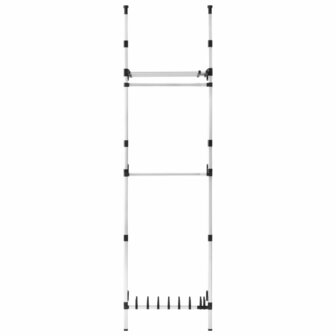 Kledingkastsysteem met stangen en schap telescopisch aluminium 6