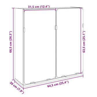 Badkamerspiegelkast 64,5x20x66,5 cm bewerkt hout sonoma eiken 10