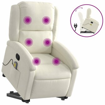 Sta-op-massagestoel verstelbaar fluweel cr&egrave;mekleurig 2