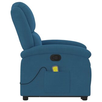 Sta-op-massagestoel verstelbaar fluweel blauw 9