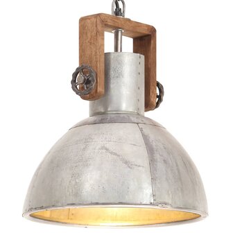 Hanglamp industrieel rond 25 W E27 30 cm zilverkleurig 1
