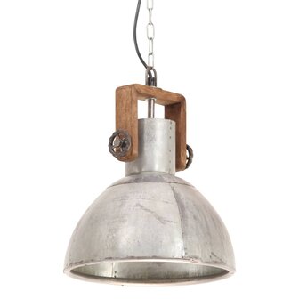 Hanglamp industrieel rond 25 W E27 30 cm zilverkleurig 2