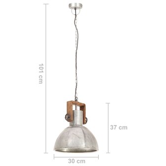 Hanglamp industrieel rond 25 W E27 30 cm zilverkleurig 11