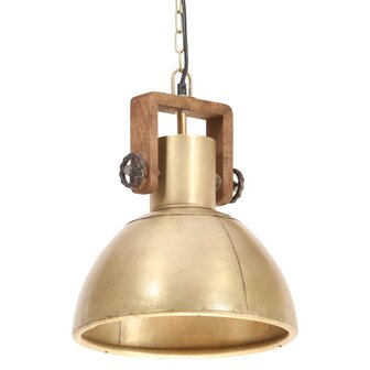 Hanglamp industrieel rond 25 W E27 30 cm messingkleurig 2