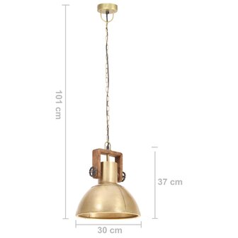 Hanglamp industrieel rond 25 W E27 30 cm messingkleurig 11