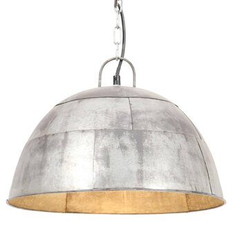 Hanglamp industrieel vintage rond 25 W E27 41 cm zilverkleurig 1