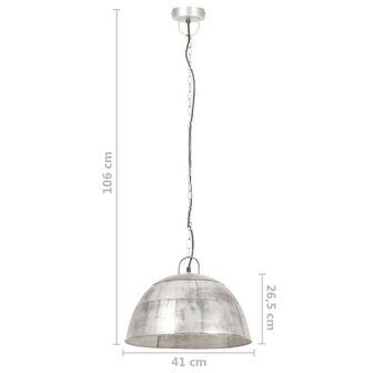 Hanglamp industrieel vintage rond 25 W E27 41 cm zilverkleurig 11
