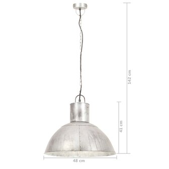 Hanglamp rond 25 W E27 48 cm zilverkleurig 9
