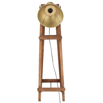 Vloerlampen 3 st E27 massief mangohout messingkleurig 4