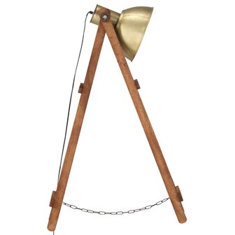 Vloerlampen 3 st E27 massief mangohout messingkleurig 5