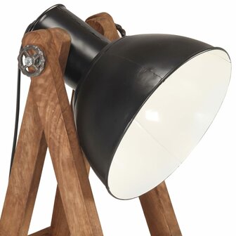 Vloerlampen 3 st E27 massief mangohout zwart 6