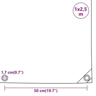 Dekzeil 650 g/m&sup2; 1x2,5 m grijs 9