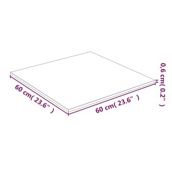 Tafelblad 60x60 cm gehard glas transparant 4