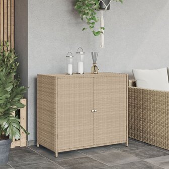 Tuinkast 83x45x76 cm poly rattan beige 3