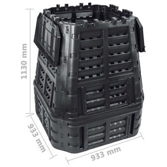 Compostbak 740 L 93,3x93,3x113 cm zwart 10