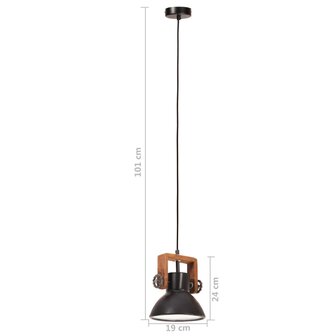 Hanglamp industrieel rond 25 W E27 19 cm zwart 11
