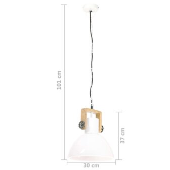 Hanglamp industrieel rond 25 W E27 30 cm wit 11