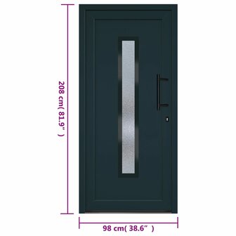 Voordeur 98x208 cm PVC antracietkleurig 11