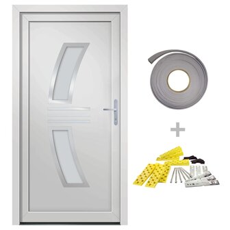 Voordeur 98x208 cm PVC wit 2