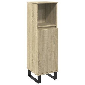 Badkamerkast 30x30x100 cm bewerkt hout sonoma eikenkleurig 2