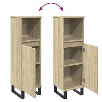 Badkamerkast 30x30x100 cm bewerkt hout sonoma eikenkleurig 7