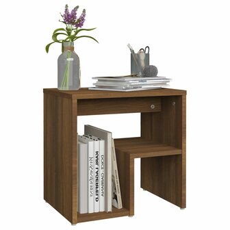 Nachtkastje 40x30x40 cm bewerkt hout bruin eikenkleur 6