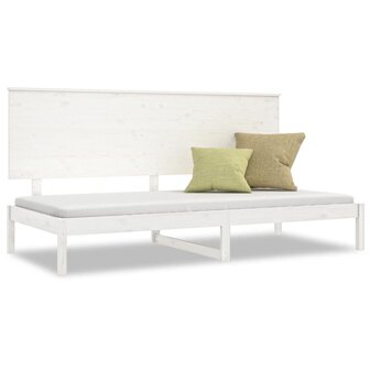 Slaapbank zonder matras 90x200 cm massief grenenhout wit 2