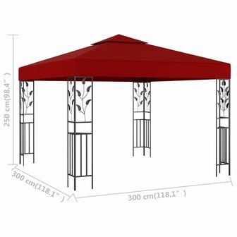Prieel 3x3 m wijnrood 5